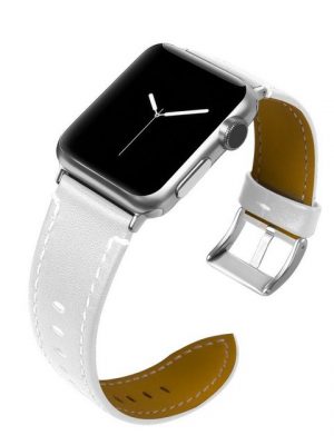 CoverKingz Smartwatch-Armband "Leder Armband für Apple Watch 49/45/44/42mm Retro Series Ultra/8/7/6/SE/5/4 Weiß"