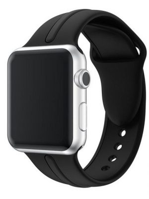 CoverKingz Smartwatch-Armband "Sportarmband für Apple Watch 41/40/38mm Silikon Band Series 8/7/6/SE/5/4 Schwarz"