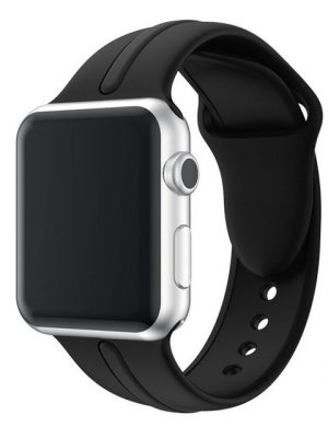 CoverKingz Smartwatch-Armband "Sportarmband für Apple Watch 49/45/44/42mm Silikon Series Ultra/8/7/6/SE Schwarz"