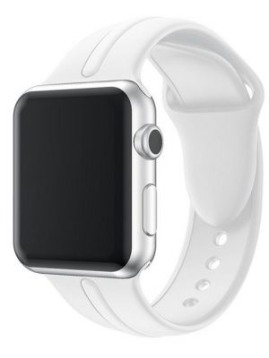 CoverKingz Smartwatch-Armband "Sportarmband für Apple Watch 49/45/44/42mm Silikon Series Ultra/8/7/6/SE/5 Weiß"