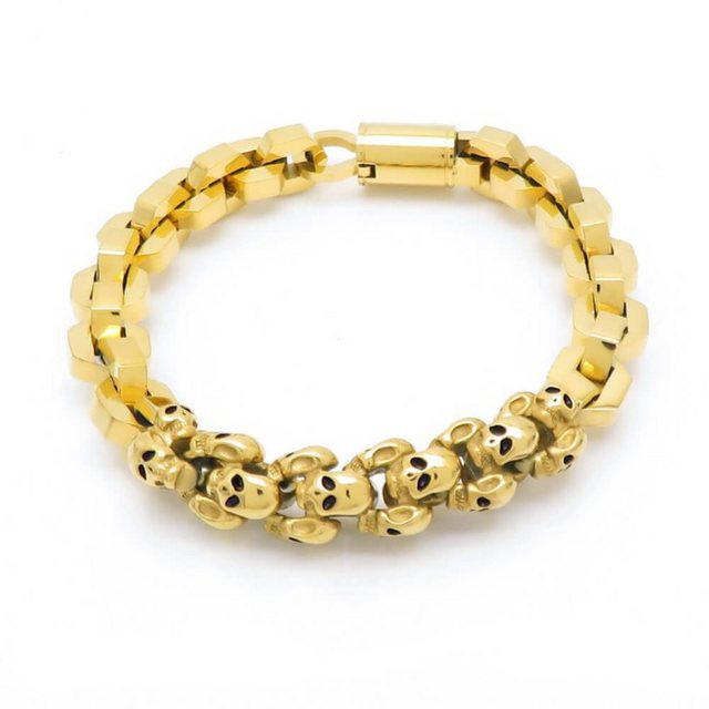 DALMARO.de Edelstahlarmband "Edelstahl Armband GOLD ZONE" (Edelstahl, Handgefertigt, Stilvoll), Herren Armband inkl. Schmuckschachtel DALMARO.de Edelstahlarmband "Edelstahl Armband GOLD ZONE" (Edelstahl, Handgefertigt, Stilvoll), Herren Armband inkl. Schmuckschachtel