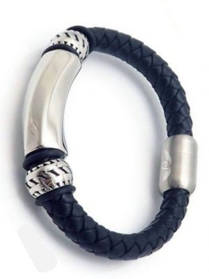 DALMARO.de Lederarmband "Leder Armband SOLI TWIST" (Edelstahl, Echtleder, Handgefertigt), - 22 cm Länge