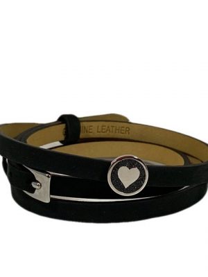 DUR Armband "DUR Schmuck: Armband, Lederarmband schwarz mit Lavasandelement A1598"