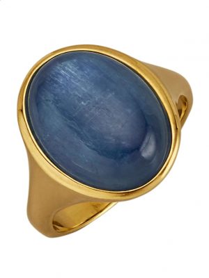Damenring mit 1 Kyanit-Cabochon Gelbgoldfarben