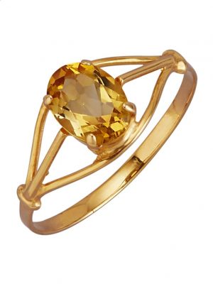 Damenring mit Citrin Gelbgold