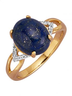 Damenring mit Lapislazuli und Weißtopasen Bicolor
