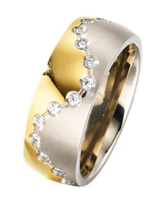Damenring mit Zirkonia AMY VERMONT Bicolor