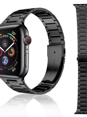Diida Smartwatch-Armband "Uhrenarmband,Watch Band,Armband,Uhrenarmbänder, Passend für Apple iwatch6/5/4/3/2/1, Edelstahl, ultradünner Drei-Perlen-Gürtel 42/44/45,188mm,schwarz"
