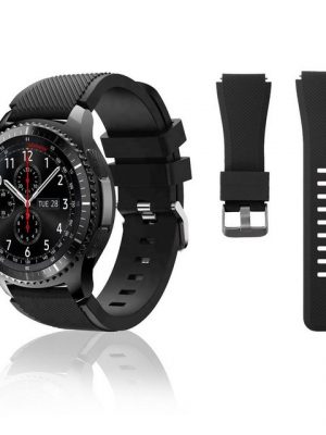 Diida Smartwatch-Armband "Uhrenarmband,Watch Band,Armband,Uhrenarmbänder, Silikon, Twill, für Samsung/Huami Gear S3, Galaxy Watch3 45 mm R840, Samsung Galaxy Watch 46 mm, Samsung Gear S3, 22mm, schwarz"