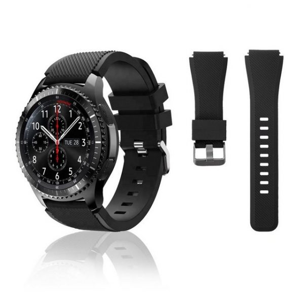 Diida Smartwatch-Armband "Uhrenarmband,Watch Band,Armband,Uhrenarmbänder, Silikon, Twill, für Samsung/Huami Gear S3, Galaxy Watch3 45 mm R840, Samsung Galaxy Watch 46 mm, Samsung Gear S3, 22mm, schwarz"