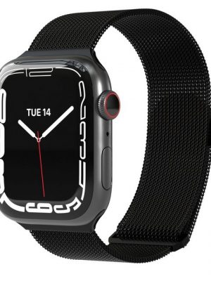 EAZY CASE Uhrenarmband "Metall Armband für iWatch 8 7 6 5 4 3 2 1 SE Ultra", Ersatzarmband Apple Watch 41mm 40mm 38mm, verstellbares Mesh Metallarmband, Magnetverschluss, Damen Herren Uhrenband Edelstahl, Schwarz