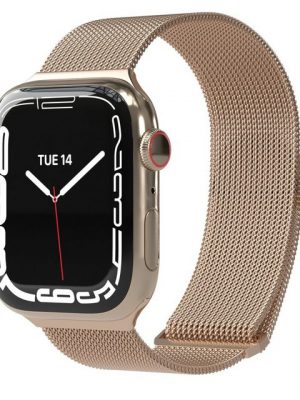 EAZY CASE Uhrenarmband "Metall Armband für iWatch 8 7 6 5 4 3 2 1 SE Ultra", Ersatzarmband Apple Watch 41mm 40mm 38mm, verstellbares Mesh Metallarmband, Magnetverschluss, Herren Damen Uhrenband Edelstahl, Rosegold