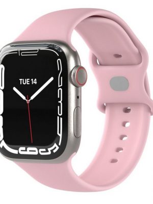 EAZY CASE Uhrenarmband "Silicon Armband für Watch 8 7 6 5 4 3 2 1 SE Ultra", Ersatzarmband Apple Watch 41 mm 40 mm 38 mm, verstellbares Silikon Band, flexibel, Knopfverschluss, Damen Herren Uhrenband Joggen, Soft Sport Loop, Rosé