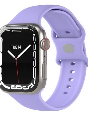 EAZY CASE Uhrenarmband "Silicon Armband für Watch 8 7 6 5 4 3 2 1 SE Ultra", Ersatzarmband Apple Watch 41mm 40mm 38mm, verstellbares Silikon Band, Knopfverschluss, flexibel, Damen Herren Uhrenband Joggen, Soft Sport Loop, Hell Lila