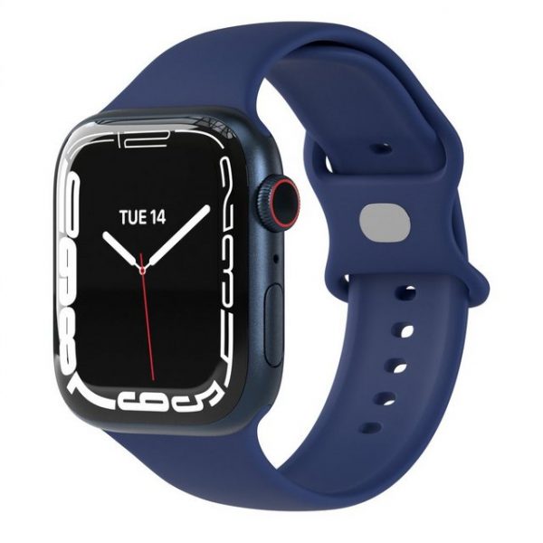 EAZY CASE Uhrenarmband "Silicon Armband für Watch 8 7 6 5 4 3 2 1 SE Ultra", Ersatzarmband Apple Watch 41mm 40mm 38mm, verstellbares Silikon Band, flexibel, Knopfverschluss, Damen Herren Uhrenband Joggen, Soft Sport Loop, Dunkel Blau