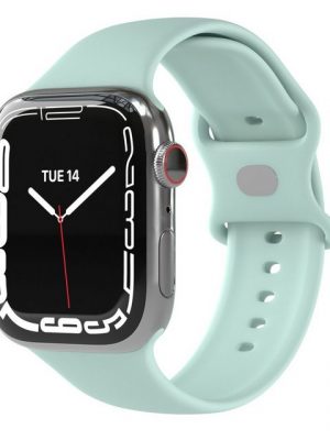 EAZY CASE Uhrenarmband "Silicon Armband für Watch 8 7 6 5 4 3 2 1 SE Ultra", Ersatzarmband Apple Watch 41mm 40mm 38mm, verstellbares Silikonarmband, Knopfverschluss, Sport Loop Herren Damen Uhrenband Silikon Band, Fitnessband, Mint Grün