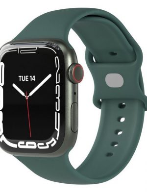 EAZY CASE Uhrenarmband "Silicon Armband für Watch 8 7 6 5 4 3 2 1 SE Ultra", Ersatzarmband Apple Watch 41mm 40mm 38mm, verstellbares Silikonarmband, Knopfverschluss, Sport Loop Herren Damen Uhrenband Silikon Band, Fitnessband, Dunkel Grün