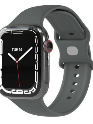 EAZY CASE Uhrenarmband "Silicon Armband für Watch 8 7 6 5 4 3 2 1 SE Ultra", Ersatzarmband Apple Watch 49 mm 45 mm 44 mm 42 mm, verstellbares Silikonarmband, Sport Loop Herren Damen Uhrenband Silikon Band, Knopfverschluss, Fitnessband, Grau