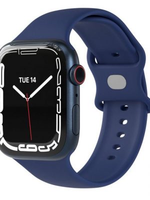 EAZY CASE Uhrenarmband "Silicon Armband für Watch 8 7 6 5 4 3 2 1 SE Ultra", Ersatzarmband Apple Watch 49mm 45mm 44mm 42mm, verstellbares Silikon Band, flexibel, Knopfverschluss, Damen Herren Uhrenband Joggen, Soft Sport Loop, Dunkel Blau