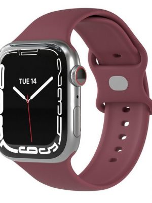 EAZY CASE Uhrenarmband "Silicon Armband für Watch 8 7 6 5 4 3 2 1 SE Ultra", Ersatzarmband Apple Watch 49mm 45mm 44mm 42mm, verstellbares Silikonarmband, Sport Loop Herren Damen Uhrenband Silikon Band, Knopfverschluss, Fitnessband, Dunkel Rot