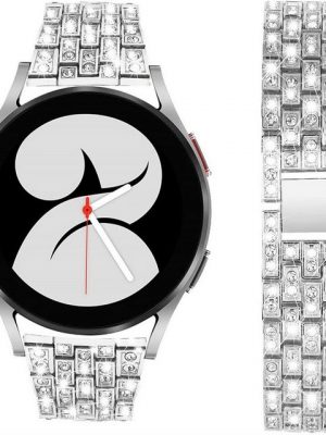 ELEKIN Smartwatch-Armband "Kompatibel mit Galaxy Watch 4 40 mm / 44 mm Armbändern, Schmuck funkelndes Diamant-Metallarmband für Samsung Galaxy Watch 4 classic (42/46 mm) /Active2 (40 mm/44 mm) /Galaxy Watch 42 mm"