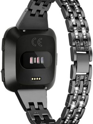 ELEKIN Smartwatch-Armband "Schlanke Bling-Armbänder, kompatibel mit Fitbit Versa/Versa 2/Versa Lite Smartwatch, elegantes Metall-Armband, Schmuck-Armband, für Damen"