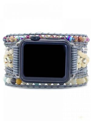 ELEKIN Smartwatch-Armband "Uhrengurt,Armband,Natürlicher Kiefernstein gewebter Gurt 38-41,42-45mm"