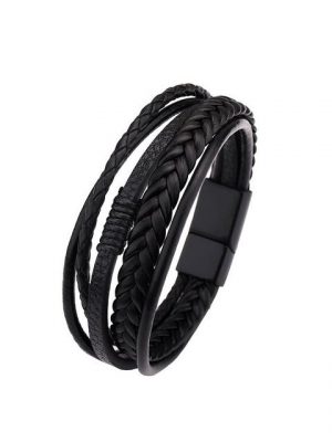 ELIAUK Armband "Geflochtenes Armband mit Rindslederkordel Magnetverschluß Lederarmband"