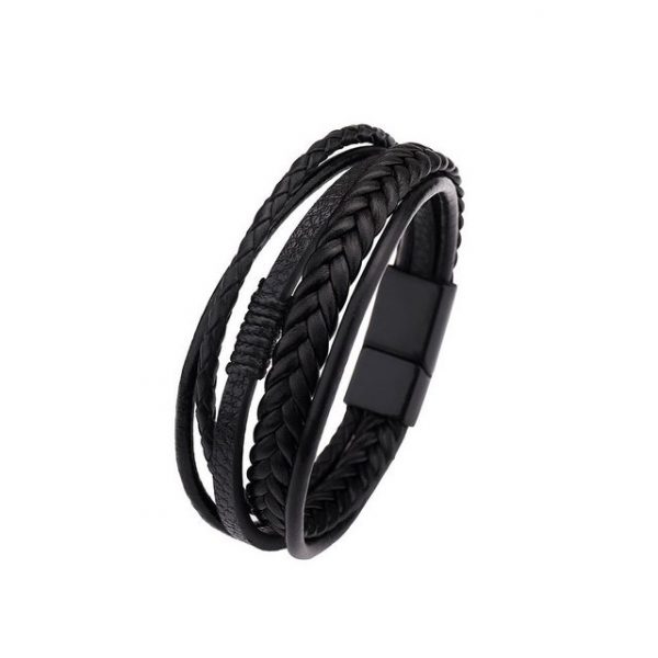 ELIAUK Armband "Geflochtenes Armband mit Rindslederkordel Magnetverschluß Lederarmband"