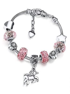 ELIAUK Charm-Armband "Bettelarmband für Mädchen,Rosa Glitzernden Kristall Armband mit Einhorn für 6-12 Jahre Kinder Mädchen Geschenke" (1-tlg)