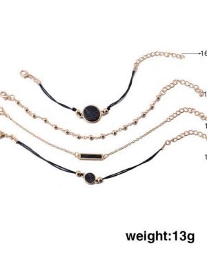 ELIAUK Charm-Armband "Set mit 4 Armbändern mit Quasten - Weißes Marmorarmband mit Herz - Verstellbare Perlen-Handkette für Frauen und Mädchen" (1-tlg)