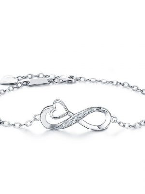 ELIAUK Charm-Armband "Verstellbares Armband aus 925er Sterlingsilber, weiß vergoldet, Damengeschenk zum Abschluss / Geburtstag / Valentinstag / Weihnachten" (1-tlg)