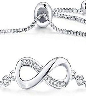 ELIAUK Wickelarmband "Armband Damen 925 Sterling Silber, Infinity Love Herz Armband mit 5A Zirkonia Verstellbares Armband für Geburtstagsgeschenk, Muttertagsschmuck Geschenk" (1-tlg)