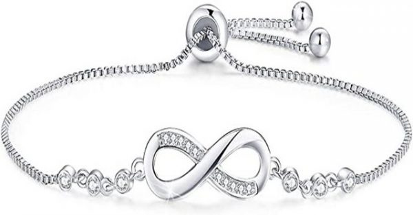 ELIAUK Wickelarmband "Armband Damen 925 Sterling Silber, Infinity Love Herz Armband mit 5A Zirkonia Verstellbares Armband für Geburtstagsgeschenk, Muttertagsschmuck Geschenk" (1-tlg)