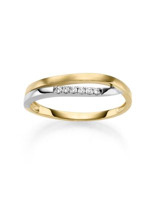 ELLA Juwelen Ring - V55-R 585 Gold, Zirkonia bicolor