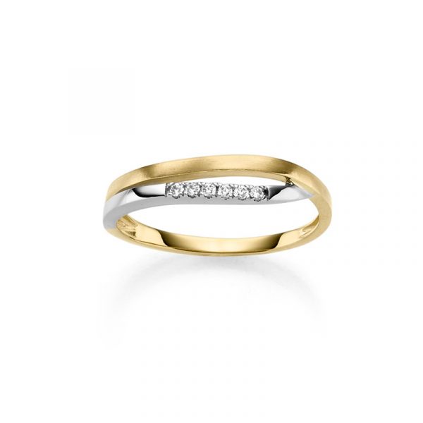 ELLA Juwelen Ring - V55-R 585 Gold, Zirkonia bicolor