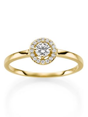 ELLA Juwelen Ring - V87-R 585 Gold, Zirkonia gold