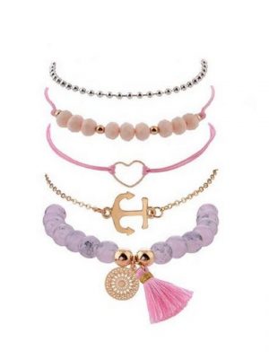 ENGELSINN Armband Set "Anchor Pink" (5-tlg)