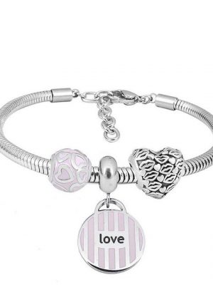 ENGELSINN Armreif "Charm Armband Pink Love" (1-tlg)