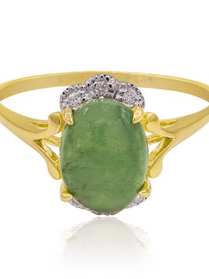 Edelgrüner Jadeit-Goldring (Annette)