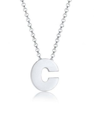 Elli Kette mit Anhänger "Buchstabe C Initialen Trend Minimal 925 Silber"