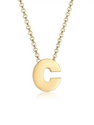 Elli Kette mit Anhänger "Buchstabe C Initialen Trend Minimal 925 Silber"