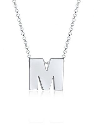 Elli Kette mit Anhänger "Buchstabe M Initialen Trend Minimal 925 Silber"