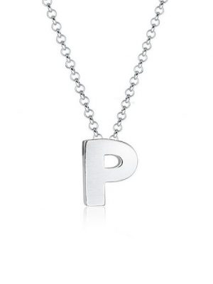 Elli Kette mit Anhänger "Buchstabe P Initialen Trend Minimal 925 Silber"