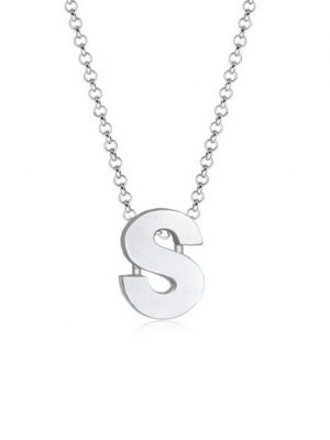 Elli Kette mit Anhänger "Femme Pendentif Lettre S Initiale - (925/1000) Argent"