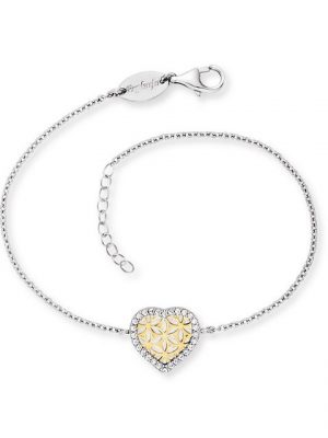 Engelsrufer Perlenarmband "Engelsrufer Armband Damen ERB-HEARTLIFL-ZI-BIG Silber vergoldet Lebensblume"