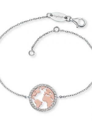 Engelsrufer Perlenarmband "Engelsrufer Armband Damen ERB-WORLD-BICOR-ZI Welt Silber, rosé 19cm"