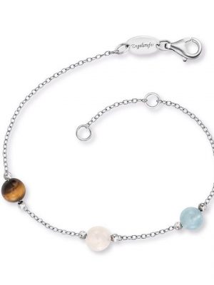 Engelsrufer Perlenarmband "Engelsrufer Armband Powerful Stone ERB-LILGEM-3ST-01 Silber mit Tigerauge Rosenquarz Achat"