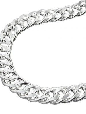 Erario D'Or Silberarmband "Armband diamantiert Zwillingspanzerkette Silber 925 21cm"