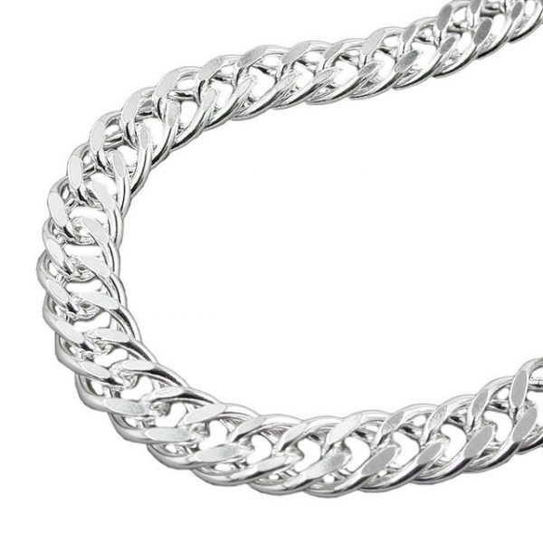 Erario D'Or Silberarmband "Armband diamantiert Zwillingspanzerkette Silber 925 21cm"